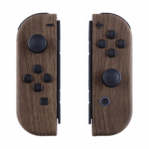 eXtremeRate Soft Touch Grip Wood Grain Handheld Controller Housing With Full Set Buttons DIY Replacement Shell Case for NS Switch JoyCon & OLED JoyCon - Console Shell NOT Included - CS201