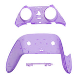 eXtremeRate Clear Atomic Purple Top Bottom Decorative Trim Shell Compatible with ps5 Edge Controller DIY Replacement Front Back Clip Shell, Custom Plates Cover Compatible with ps5 Edge Controller - CXQEGM001