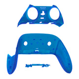 eXtremeRate Clear Blue Top Bottom Decorative Trim Shell Compatible with ps5 Edge Controller DIY Replacement Front Back Clip Shell, Custom Plates Cover Compatible with ps5 Edge Controller - CXQEGM004