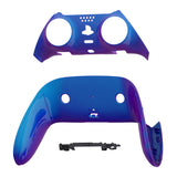 eXtremeRate Chameleon Purple Blue Top Bottom Decorative Trim Shell Compatible with ps5 Edge Controller DIY Replacement Front Back Clip Shell, Custom Plates Cover Compatible with ps5 Edge Controller - CXQEGP008