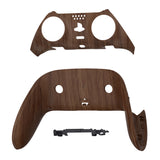 eXtremeRate Wood Grain Top Bottom Decorative Trim Shell Compatible with ps5 Edge Controller DIY Replacement Front Back Clip Shell, Custom Plates Cover Compatible with ps5 Edge Controller - CXQEGS001