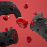 eXtremeRate Three-Carmine Red & Clear ABXY Action Buttons with Classic Symbols for Xbox Series X & S Controller & Xbox One S/X & Xbox One Elite V1/V2 Controller - JDX3M011