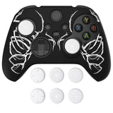 PlayVital Carving Skull Silicone Cover Skin wtih Thumb Grip Caps for Xbox Series X/S Controller - BLX3027