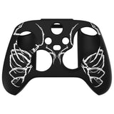 PlayVital Carving Skull Silicone Cover Skin wtih Thumb Grip Caps for Xbox Series X/S Controller - BLX3027