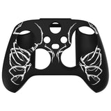 PlayVital Carving Skull Silicone Cover Skin wtih Thumb Grip Caps for Xbox Series X/S Controller - BLX3027