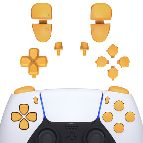 eXtremeRate Replacement D-pad R1 L1 R2 L2 Triggers Share Options Face Buttons, Caution Yellow Full Set Buttons Compatible with ps5 Controller BDM-030 - Controller NOT Included - JPF1010G3