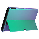 eXtremeRate Chameleon Green Purple Console Back Plate DIY Replacement Housing Shell Case with Metal Kickstand for Nintendo Switch OLED – Console and Joycon NOT Included - ZNSOP3002