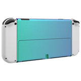 eXtremeRate Chameleon Green Purple Console Back Plate DIY Replacement Housing Shell Case with Metal Kickstand for Nintendo Switch OLED – Console and Joycon NOT Included - ZNSOP3002