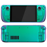 eXtremeRate Replacement Chameleon Green Purple Full Set Shell with Buttons for Steam Deck Console - QESDP005
