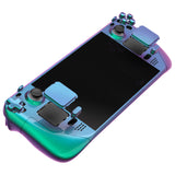 eXtremeRate Replacement Chameleon Green Purple Full Set Shell with Buttons for Steam Deck Console - QESDP005
