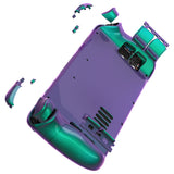 eXtremeRate Replacement Chameleon Green Purple Full Set Shell with Buttons for Steam Deck Console - QESDP005