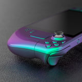 eXtremeRate Replacement Chameleon Green Purple Full Set Shell with Buttons for Steam Deck Console - QESDP005