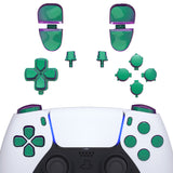 eXtremeRate Replacement D-pad R1 L1 R2 L2 Triggers Share Options Face Buttons, Chameleon Green Purple Full Set Buttons Compatible with ps5 Controller BDM-030/040 - Controller NOT Included - JPF1002G3