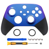 eXtremeRate Chameleon Purple Blue ASR Version Performance Rubberized Grip Front Housing Shell  with Accent Rings for Xbox Series X/S Controller - FX3C3002