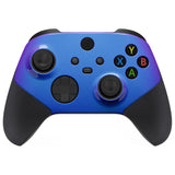 eXtremeRate Chameleon Purple Blue ASR Version Performance Rubberized Grip Front Housing Shell  with Accent Rings for Xbox Series X/S Controller - FX3C3002