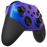 eXtremeRate Chameleon Purple Blue ASR Version Performance Rubberized Side Rails Front Shell with Accent Rings for Xbox Series X/S Controller - ZX3C3002