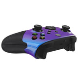 eXtremeRate Chameleon Purple Blue ASR Version Performance Rubberized Side Rails Front Shell with Accent Rings for Xbox Series X/S Controller - ZX3C3002