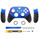 eXtremeRate Chameleon Purple Blue ASR Version Performance Rubberized Side Rails Front Shell with Accent Rings for Xbox Series X/S Controller - ZX3C3002