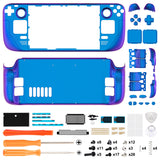 eXtremeRate Replacement Chameleon Purple Blue Full Set Shell with Buttons for Steam Deck Console - QESDP004