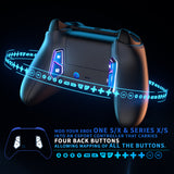 eXtremeRate Redesigned K1 K2 K3 K4 Back Buttons For eXtremerate VICTOR S/X Remap Kit, Compatible With Xbox One S/X & Xbox Series X/S Controller - Chameleon Purple Blue - JVX3P001