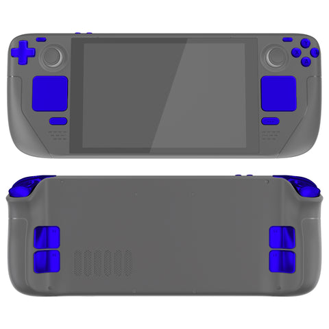 eXtremeRate Chrome Blue Replacement Full Set Buttons for Steam Deck Console - JESDD004