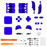 eXtremeRate Chrome Blue Replacement Full Set Buttons for Steam Deck Console - JESDD004