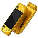 eXtremeRate Replacement Chrome Gold Full Set Shell with Buttons for Steam Deck Console - QESDD001