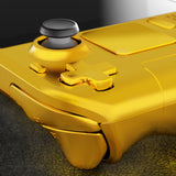 eXtremeRate Replacement Chrome Gold Full Set Shell with Buttons for Steam Deck Console - QESDD001