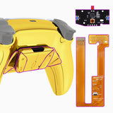 eXtremeRate Chrome Gold Remappable RISE 4.0 Remap Kit for PS5 Controller BDM-030, Upgrade Board & Redesigned Back Shell & 4 Back Buttons for PS5 Controller - Controller NOT Included - YPFD4001G3