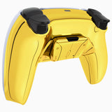 eXtremeRate Chrome Gold Remappable RISE 4.0 Remap Kit for PS5 Controller BDM-030, Upgrade Board & Redesigned Back Shell & 4 Back Buttons for PS5 Controller - Controller NOT Included - YPFD4001G3