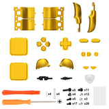 eXtremeRate Chrome Gold Replacement Full Set Buttons for Steam Deck Console - JESDD001