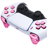 eXtremeRate Replacement D-pad R1 L1 R2 L2 Triggers Share Options Face Buttons, Chrome Pink Full Set Buttons Compatible with ps5 Controller BDM-030 - Controller NOT Included - JPF2007G3