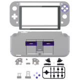 eXtremeRate Classic SNES Style DIY Replacement Shell for NS Switch Lite, NSL Handheld Controller Housing w/Screen Protector, Custom Case Cover for NS Switch Lite - DLT138