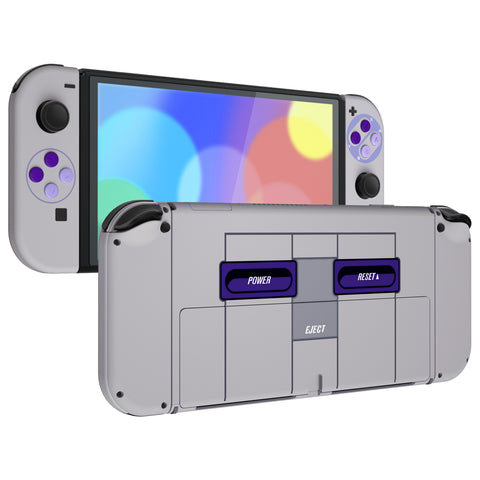 eXtremeRate Replacement Soft Touch Full Set Shell for Nintendo Switch OLED - Classic SNES Style - QNSOY7003