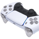 eXtremeRate Replacement D-pad R1 L1 R2 L2 Triggers Share Options Face Buttons, Clear Full Set Buttons Compatible with ps5 Controller BDM-030/040/050 - Controller NOT Included - JPF3001G3