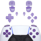 eXtremeRate Replacement D-pad R1 L1 R2 L2 Triggers Share Options Face Buttons, Clear Atomic Purple Full Set Buttons Compatible with ps5 Controller BDM-030/040/050 - Controller NOT Included - JPF3005G3