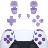 eXtremeRate Replacement D-pad R1 L1 R2 L2 Triggers Share Options Face Buttons, Clear Atomic Purple Full Set Buttons Compatible with ps5 Controller BDM-030 - Controller NOT Included - JPF3005G3
