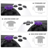 eXtremeRate Clear Atomic Purple Replacement Swappable Thumbsticks for PS5 Edge Controller, Custom Interchangeable Analog Stick Joystick Caps for PS5 Edge Controller - Controller & Thumbsticks Base NOT Included - P5J102