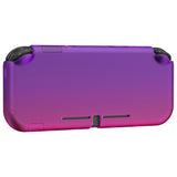PlayVital Customized Protective Grip Case for NS Switch Lite, Clear Atomic Purple Rose Red Hard Cover Protector for NS Switch Lite - 1 x Black Border Tempered Glass Screen Protector Included - YYNLP007
