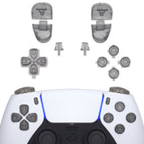 eXtremeRate Replacement D-pad R1 L1 R2 L2 Triggers Share Options Face Buttons, Clear Black Full Set Buttons Compatible with ps5 Controller BDM-030/040 - Controller NOT Included - JPF3023G3