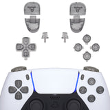 eXtremeRate Replacement D-pad R1 L1 R2 L2 Triggers Share Options Face Buttons, Clear Black Full Set Buttons Compatible with ps5 Controller BDM-030 - Controller NOT Included - JPF3023G3