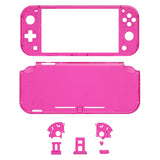 eXtremeRate Clear Candy Pink DIY Replacement Shell for NS Switch Lite, NSL Handheld Controller Housing with Screen Protector, Custom Case Cover for NS Switch Lite - DLM511