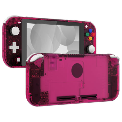 eXtremeRate Clear Candy Pink DIY Replacement Shell for NS Switch Lite, NSL Handheld Controller Housing with Screen Protector, Custom Case Cover for NS Switch Lite - DLM511