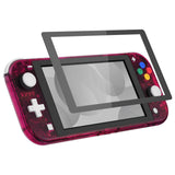 eXtremeRate Clear Candy Pink DIY Replacement Shell for NS Switch Lite, NSL Handheld Controller Housing with Screen Protector, Custom Case Cover for NS Switch Lite - DLM511