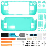 eXtremeRate Replacement Clear Emerald Green Full Set Shell with Buttons for Steam Deck Console - QESDM004