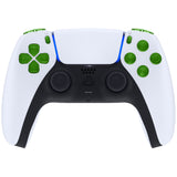 eXtremeRate Replacement D-pad R1 L1 R2 L2 Triggers Share Options Face Buttons, Clear Green Full Set Buttons Compatible with ps5 Controller BDM-030/040/050 - Controller NOT Included - JPF3003G3