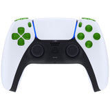 eXtremeRate Replacement D-pad R1 L1 R2 L2 Triggers Share Options Face Buttons, Clear Green Full Set Buttons Compatible with ps5 Controller BDM-030/040 - Controller NOT Included - JPF3003G3