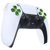 eXtremeRate Replacement D-pad R1 L1 R2 L2 Triggers Share Options Face Buttons, Clear Green Full Set Buttons Compatible with ps5 Controller BDM-030/040 - Controller NOT Included - JPF3003G3