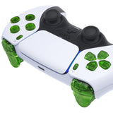 eXtremeRate Replacement D-pad R1 L1 R2 L2 Triggers Share Options Face Buttons, Clear Green Full Set Buttons Compatible with ps5 Controller BDM-030/040 - Controller NOT Included - JPF3003G3