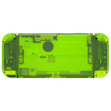 eXtremeRate Clear Lime Green Custom Full Set Shell for Nintendo Switch OLED, DIY Replacement Console Back Plate & Kickstand, NS Joycon Handheld Controller Housing with Colorful Buttons for Nintendo Switch OLED - QNSOM5008